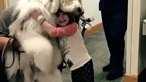 A hug with a dog