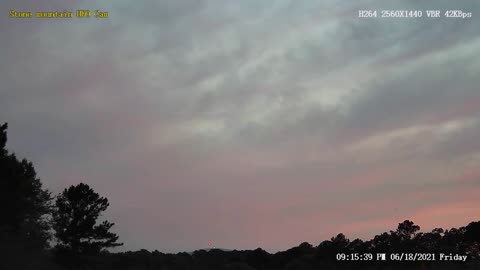 Sunset over Stone Mountain Georgia June 18th 2021 "Time Lapse X10"