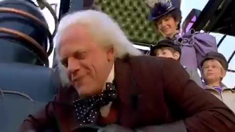 Can someone explain what the child is doing at the end of Back to the Future III?