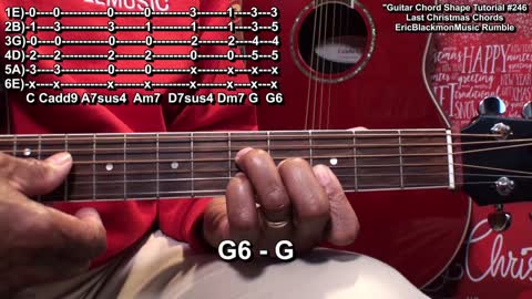 LAST CHRISTMAS Wham Guitar Chord Shapes Lesson EricBlackmonMusic