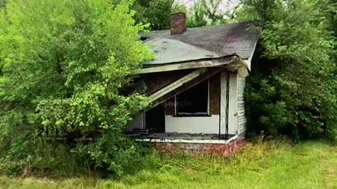 A Family sits on their h in Detroit, Michigan