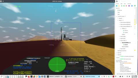 Linux Air Combat BlueTeam P38 Destroys Four RedTeam Blokes in Realm01 Mission 02. 31Jan2022