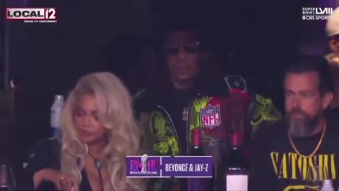 @Jack With Satanists Jay Z and Beyoncé Wearing Bitcoin Satoshi Shirt at the Super Bowl