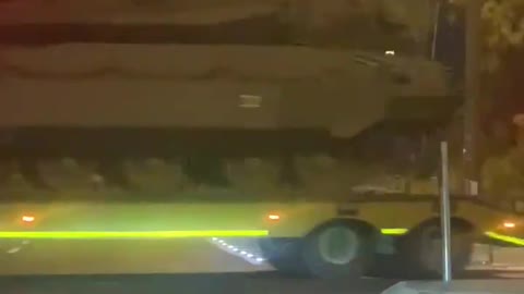 Footage of tanks being moved to the Gaza border.