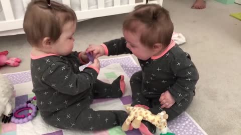 Cutt baby full funny video Funniest TWIN Baby Girls Share A Pacifier