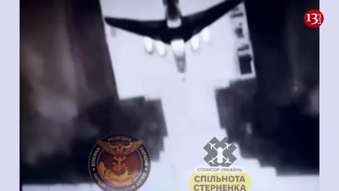 Footage of Ukrainian drone shooting down a Russian plane at Russia’s Kresty airfield