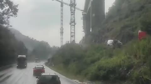 Olt valley in Romania construction of highway