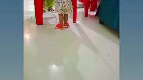 My little daughter walking