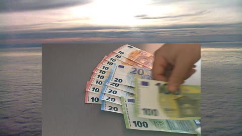 Counting big stack EURO banknotes !!!