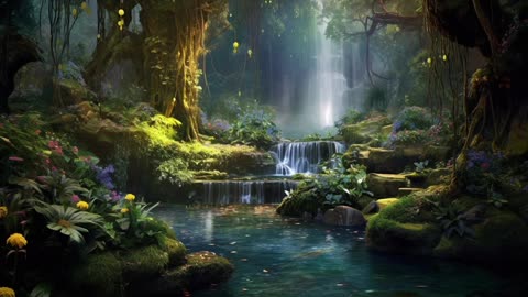 Waterfall Serenade - Dreamy Nature Ambience 🌳💧