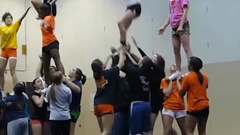 When the only thing soaring is the comedy! 😂📣 #CheerFailLaughs