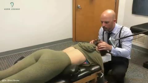 Gorgeous RUSSIAN gets Chiropractic & Massage - ASMR Chiropractic adjustments