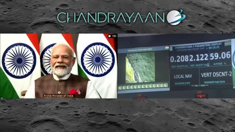 Chandrayaan 3 final descent on moon lander makes a successful and soft landing.