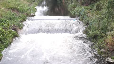 Tropical Storm ETA Flood Water Draining in Joe's Creek in St Petersburg Florida