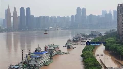 Footage of severe flooding in Chinese cities