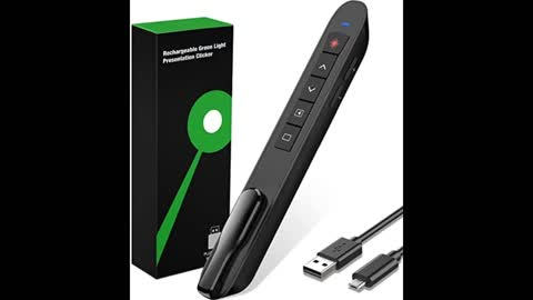 Review: Wireless Presenter with Laser Pointer Green Light, RF 2.4 GHz PowerPoint Clicker Presen...