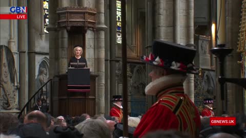 Prime Minister Liz Truss reads at Queen Elizabeth II’s state funeral.