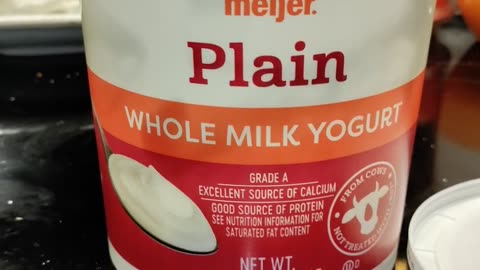 Eating Meijer Plain Whole Milk Yogurt, Dbn, MI, 12/23/23