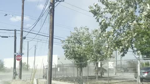 Family Watches Dust Devil Form in San Antonio