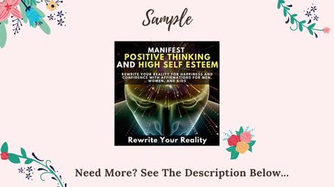 Manifest Positive Thinking and High Self Esteem