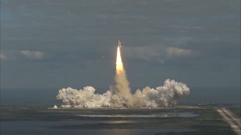 NASA launching a rocket with countdown