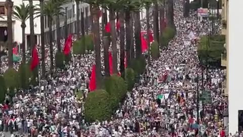 Big demonstration in support of Gaza in the Morocco capital of Rabat