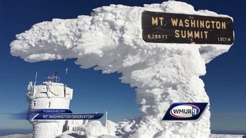 Rime ice sculptures form on Mount Washington