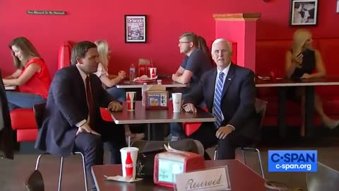 Mike Pence Appearing To Do A Meeting In Florida Behind President Donald J. Trumps Back