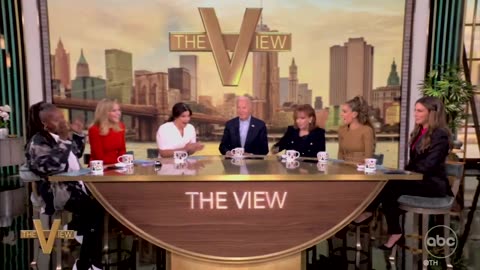 Whoopi Goldberg compares Trump to a bug. Biden then imitates smashing a bug d*ad on the table.