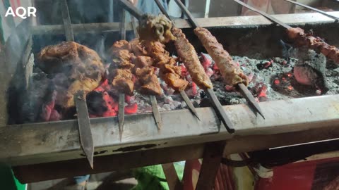 Poor man Selling Juicy Chicken Tikka Boti & BBQ Chicken Legs