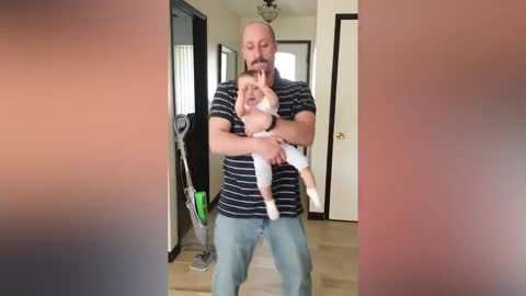 Funny baby and dad hilarious moment