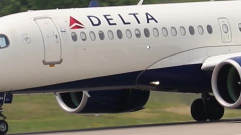 Delta Airbus A220-300 arriving at St Louis Lambert Intl - STL