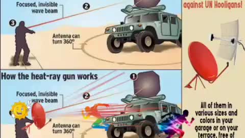 USE METAL SATELLITE DISH TO AIM LRAD MICROWAVES BACK AT LRAD UNIT AND IT WILL OVER HEAT!!!