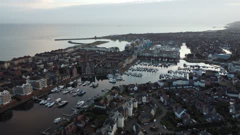 Drone Flight over Sovereign Harbour Eastbourne