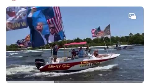 😉 45+ shares 17 second video w/boat that has WWG1WGA on it..