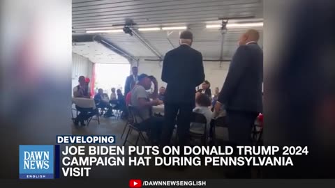 Joe Biden Puts on Donald Trump 2024 campaign hat during Pennsylvania visit - Dawn News English