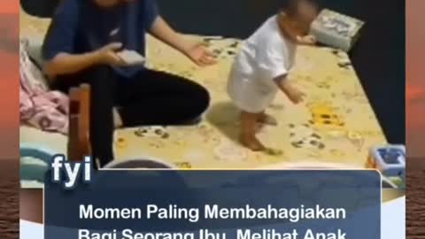 Ibu bahagia lihat anak bisa jalan