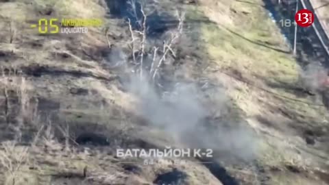 Attacking with small arms, Russians were surrounded in an open area, came under fire