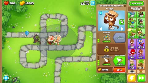 BTD 6 Monkey Meadow Easy Standard