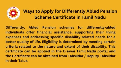 Ways to Apply Differently Abled Pension Scheme in Tamil Nadu