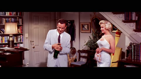 The Seven Year Itch 1955 Marilyn Monroe Having a Drink 2 in the Apartment remastered 4k