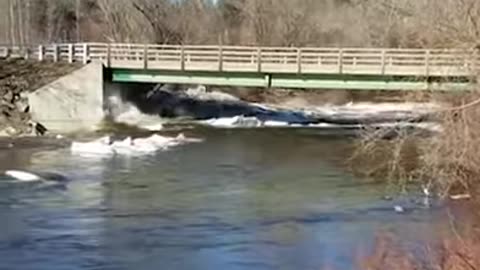 Ice Dam Break Triggers Torrential Water Flow