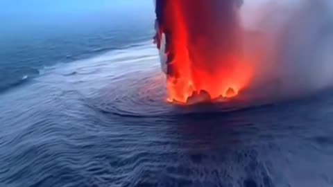 Valcano in deep ocean