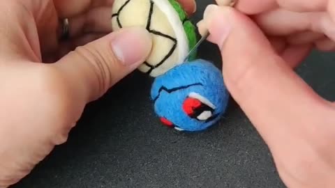 Squirtle Pokemon Satisfying Needlefelt ASMR Art 🐢#shorts #pokemon