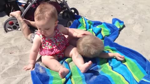 Funniest Babies on the Beach | Cute Baby Funny Moments-17