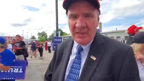 Crowd cheers President Trump as he was leaving the Trump Victory Office on Tuesday, 06-27-2023