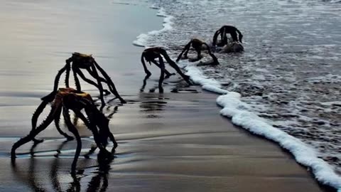 NEVER SEEN BEFORE WEIRD SEA CREATURES EMERGED FROM THE OCEAN ON A ISLAND IN JAPAN