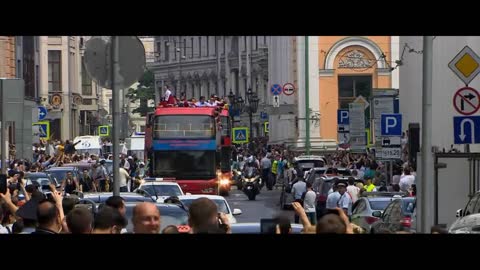 Сборная России по хоккею в Москве /Russian ice hockey team on the parade bus