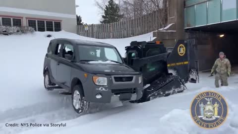 Police use heavy equipment to clear Buffalo roads