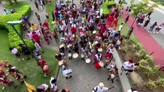 Brazilians kick off massive block party